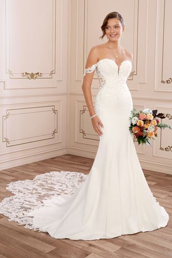 Crepe Wedding Dress with Incredible Lace Train Winona