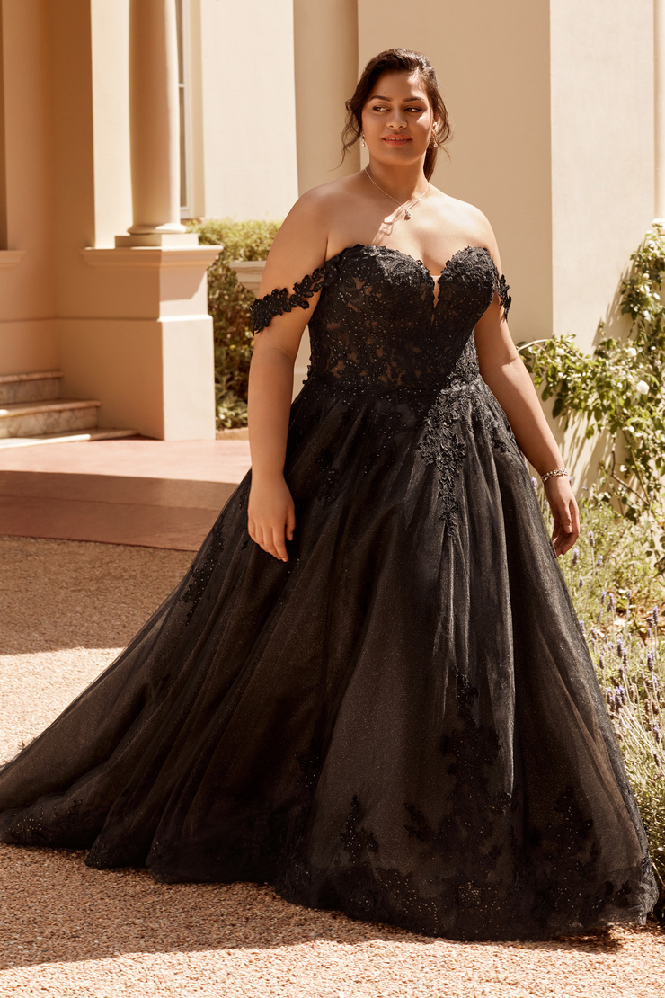 Incredible Off the Shoulder Black Wedding Dress Rebekah