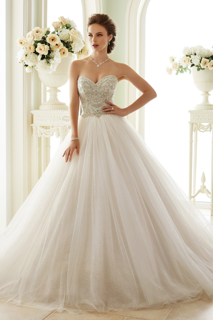 Radiant Sweetheart Wedding Gown with Sparkle Novella