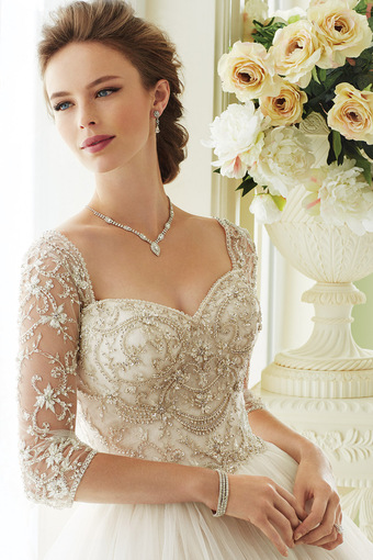 Radiant Sweetheart Wedding Gown with Sparkle Novella
