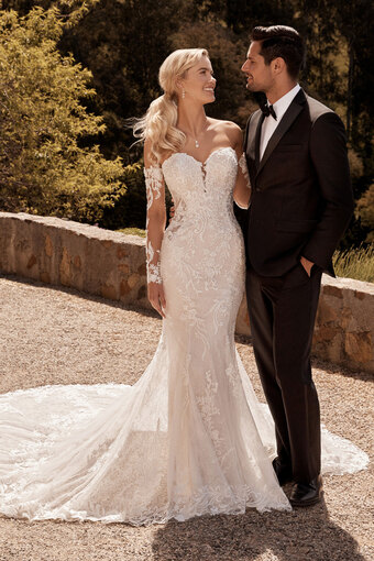 Sophisticated Fit and Flare Gown with Sleeves Bronte