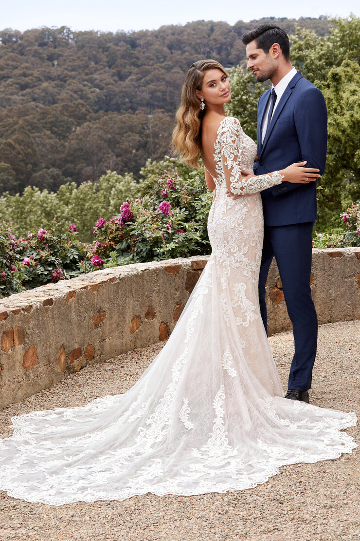 Fitted Long Sleeve Lace Wedding Dress Charlotte Grace