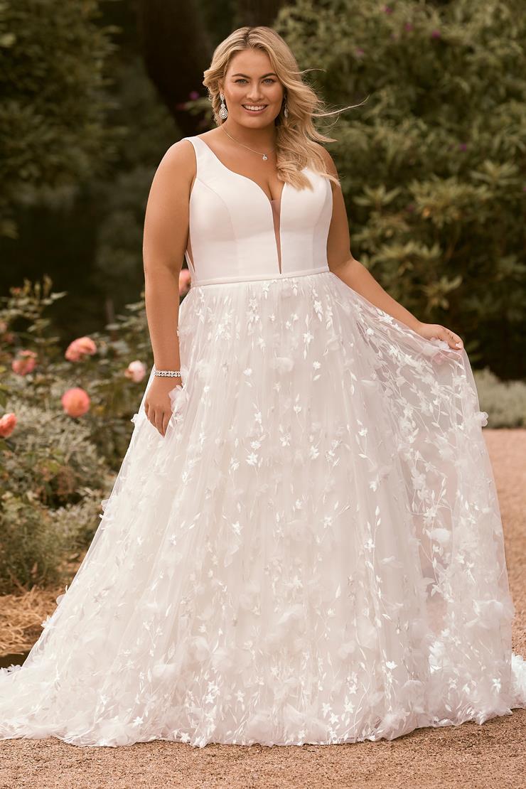 Dreamy Bridal Gown with Three-Dimensional Lace Flowers Delilah