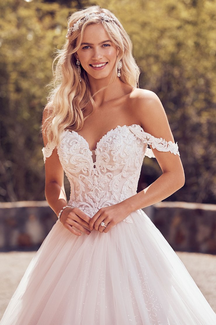 Pearl Beaded Lace Off-Shoulder Straps