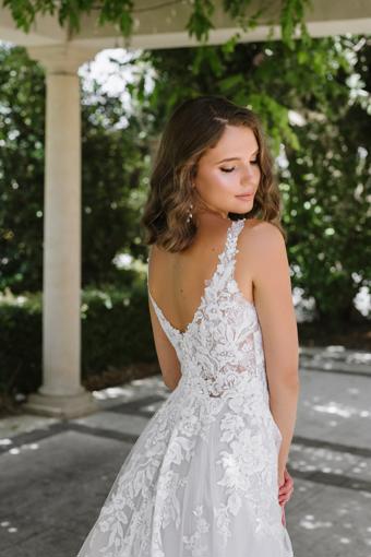 Classic Floral Lace A-Line Wedding Gown Liliana