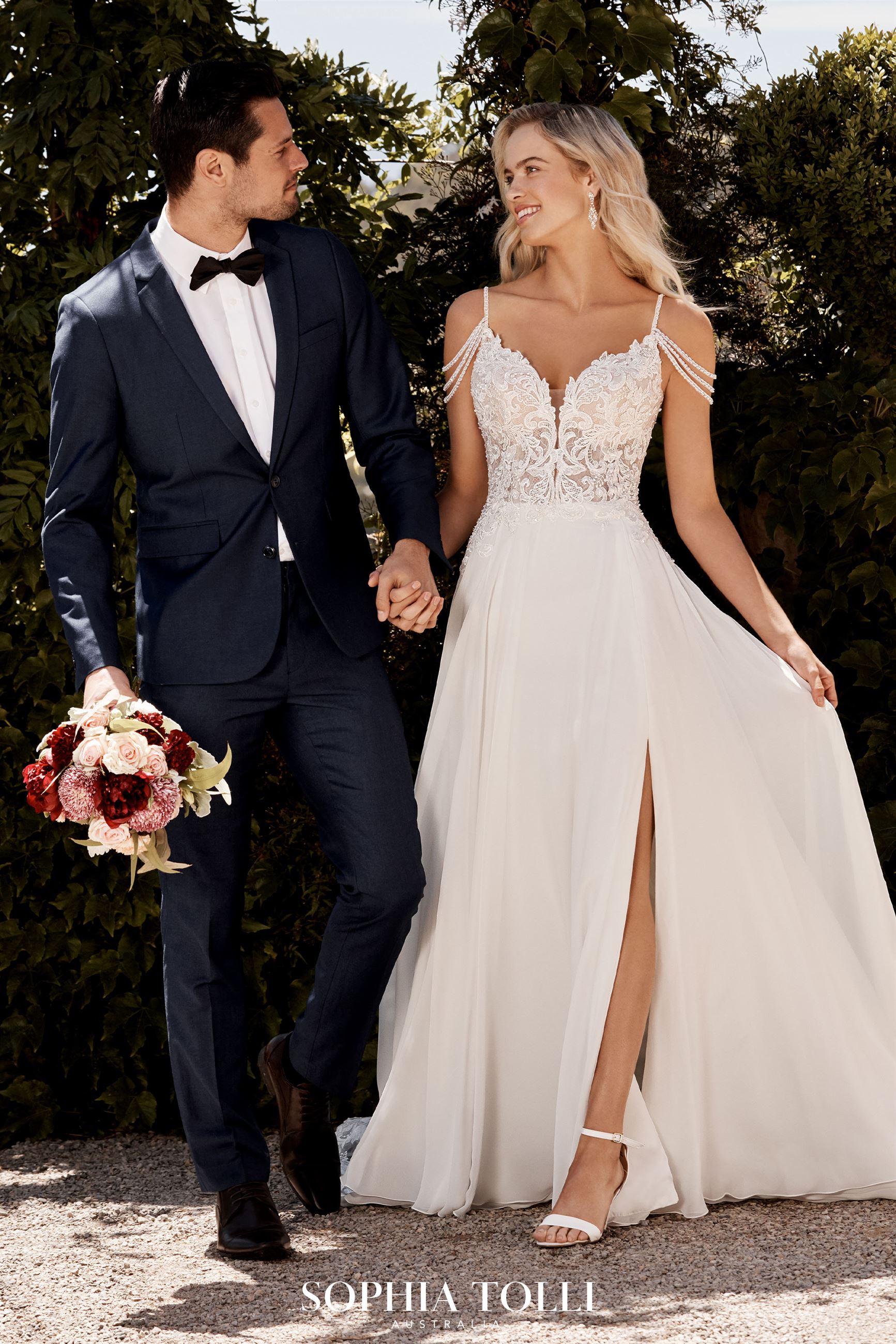 Luxe Lace Fit and Flare Bridal Gown with Beading